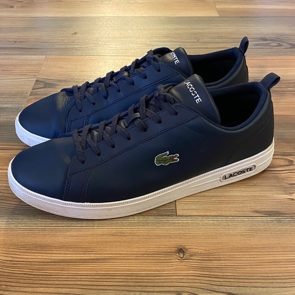 Lacoste Leather Sneakers in navy & white Size 12 - Picture 3 of 12